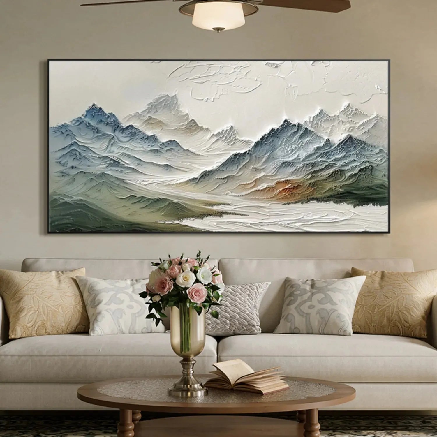 Colorful Mountain Textured Abstract Painting #MT004