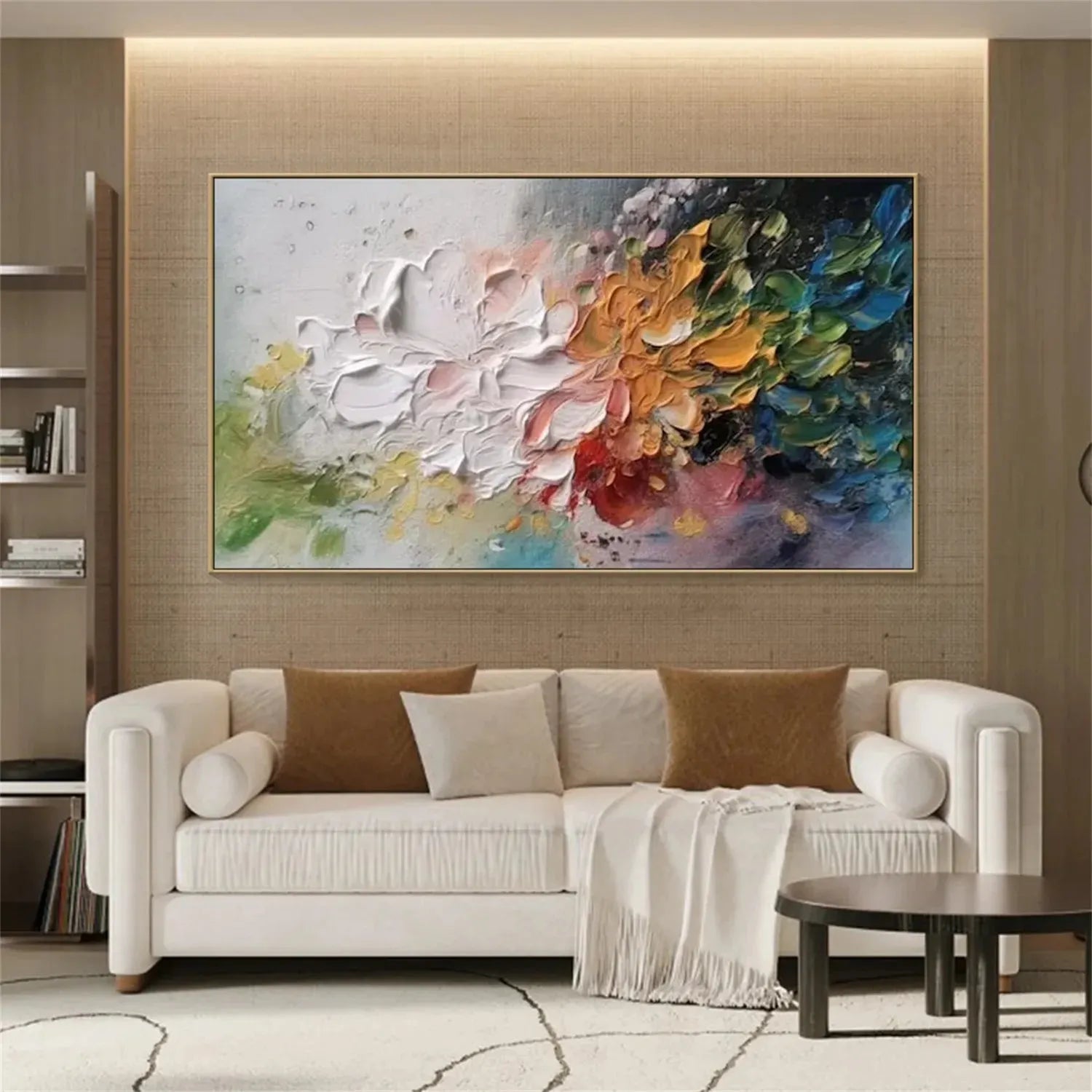 Colorful Flower Textured Painting Canvas #FP009