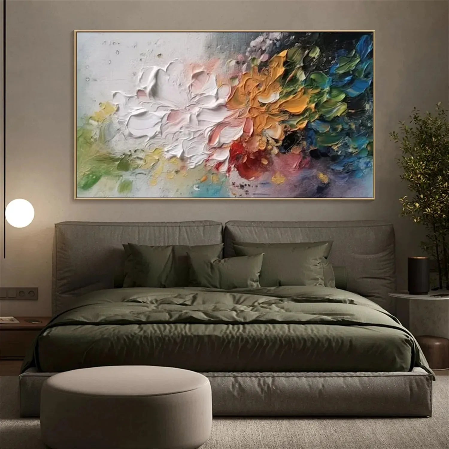 Colorful Flower Textured Painting Canvas #FP009