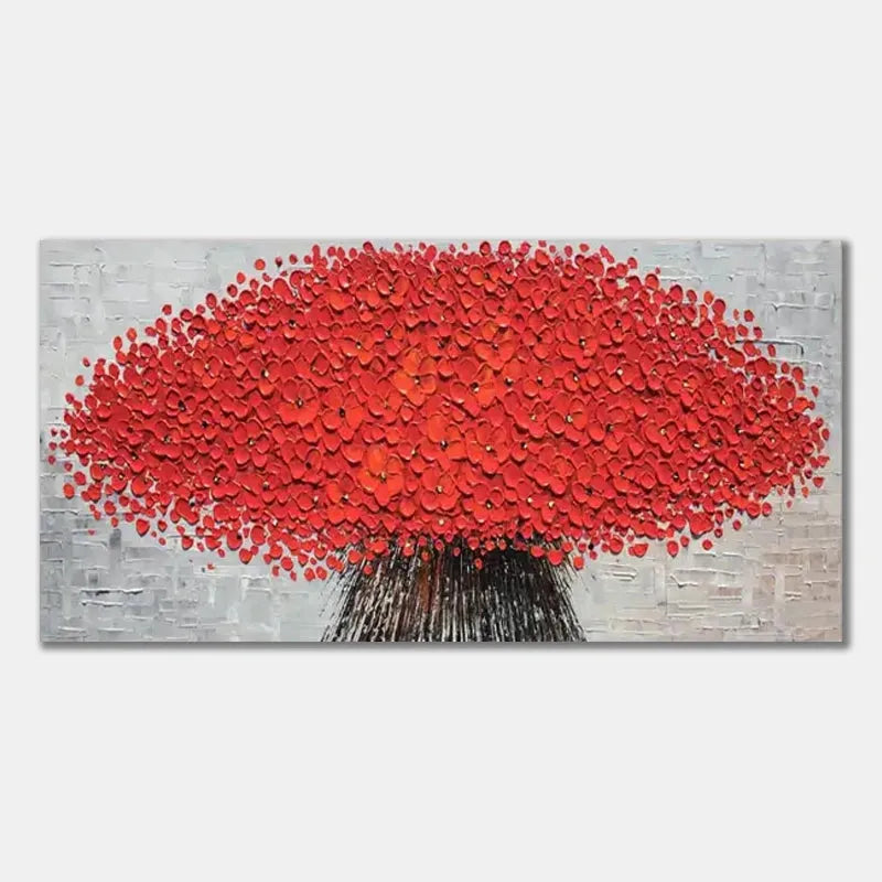 Flower And Tree Textured Painting Canvas #FT002