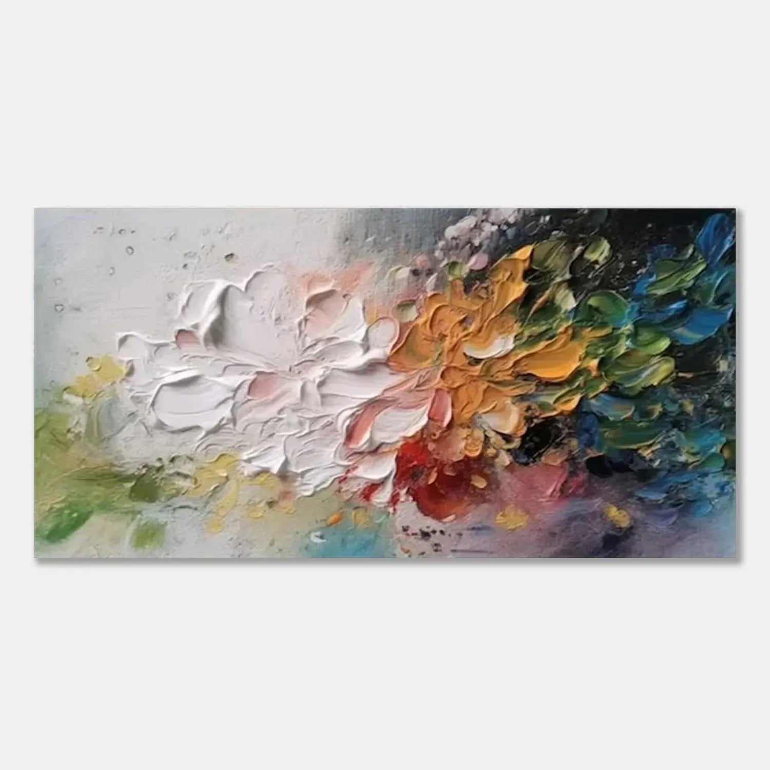 Colorful Flower Textured Painting Canvas #FP009