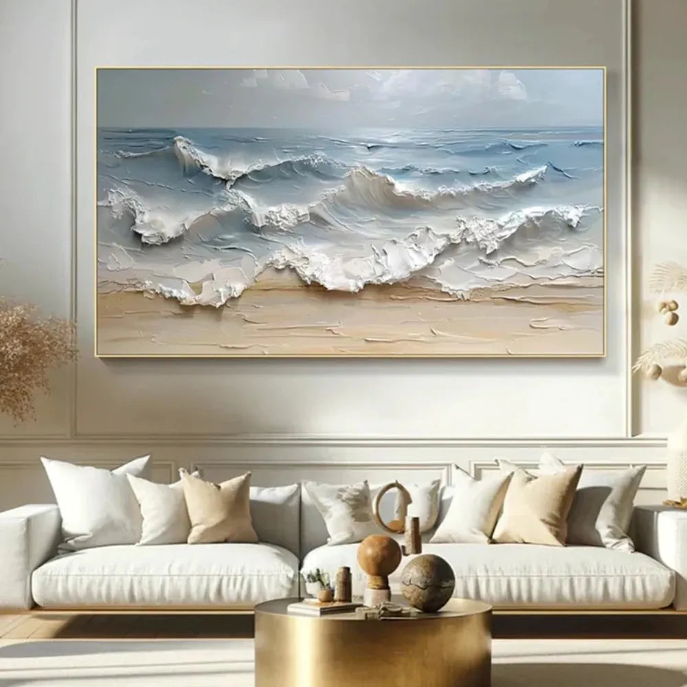 Ocean And Sky Textured Painting Canvas #OS005