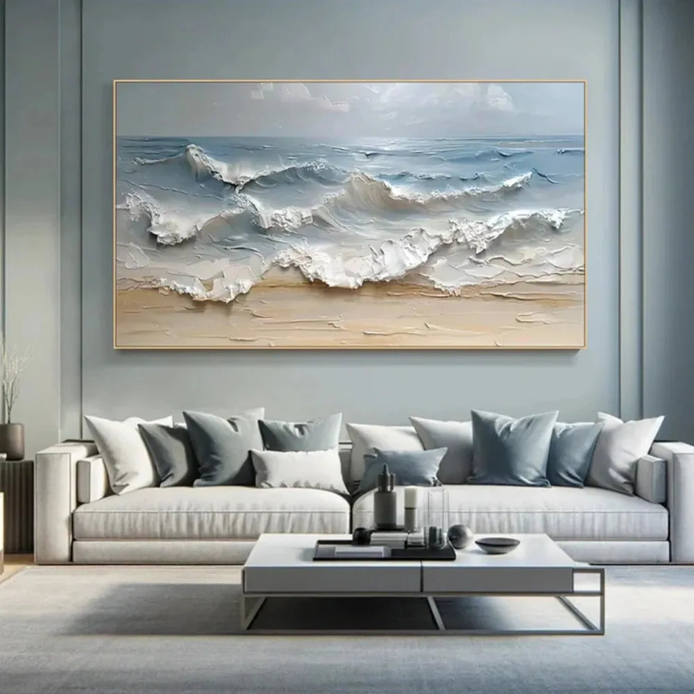 Ocean And Sky Textured Painting Canvas #OS005