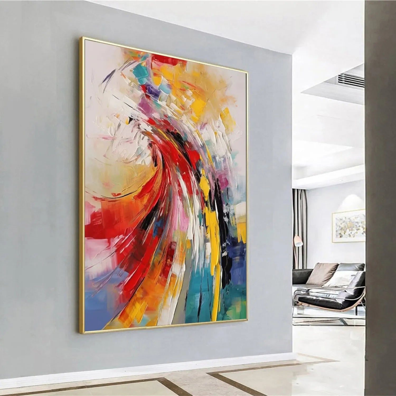 Colorful Abstract Textured Painting Canvas #AT039