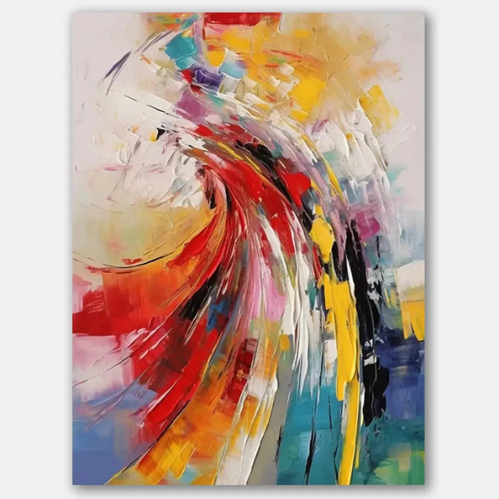 Colorful Abstract Textured Painting Canvas #AT039