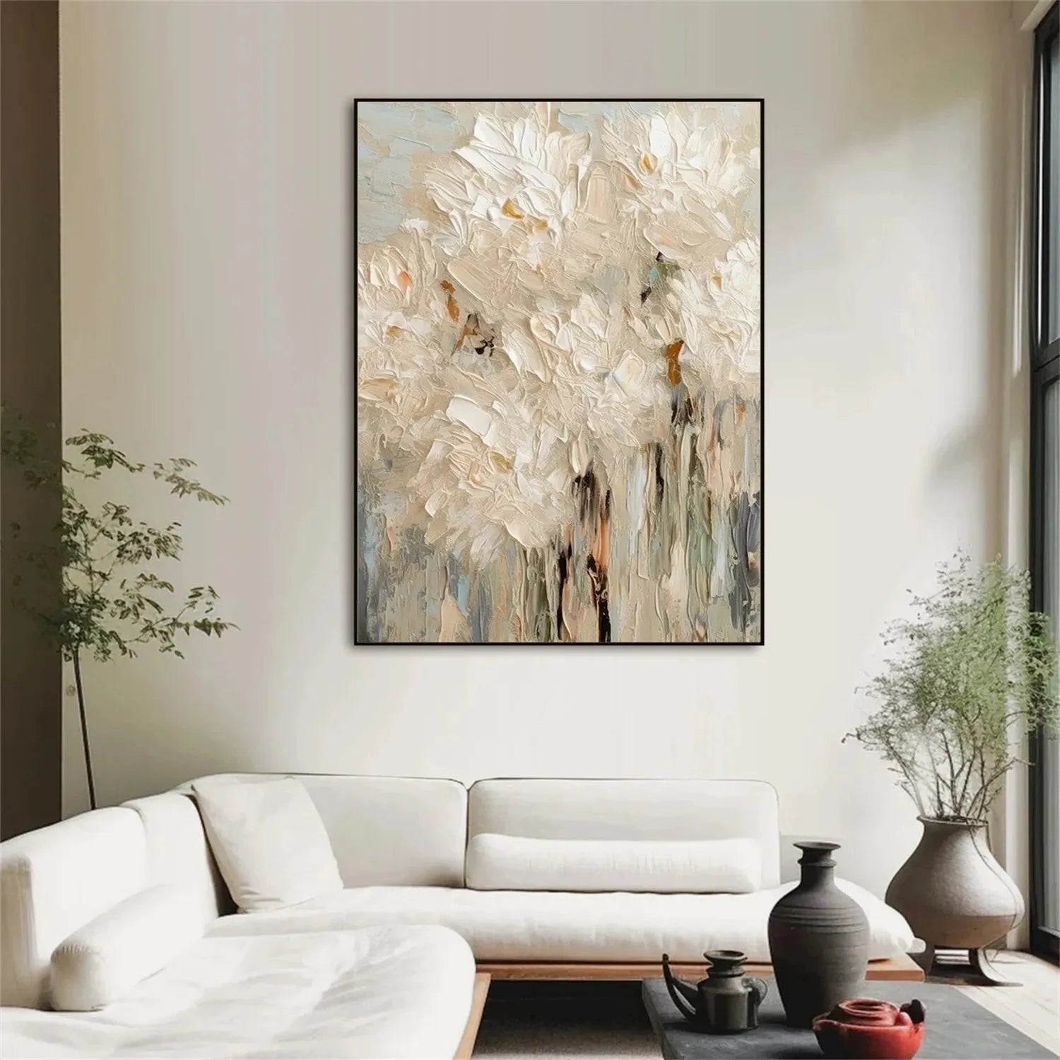 Flower And Tree Abstract Texture Canvas Art #FT 221