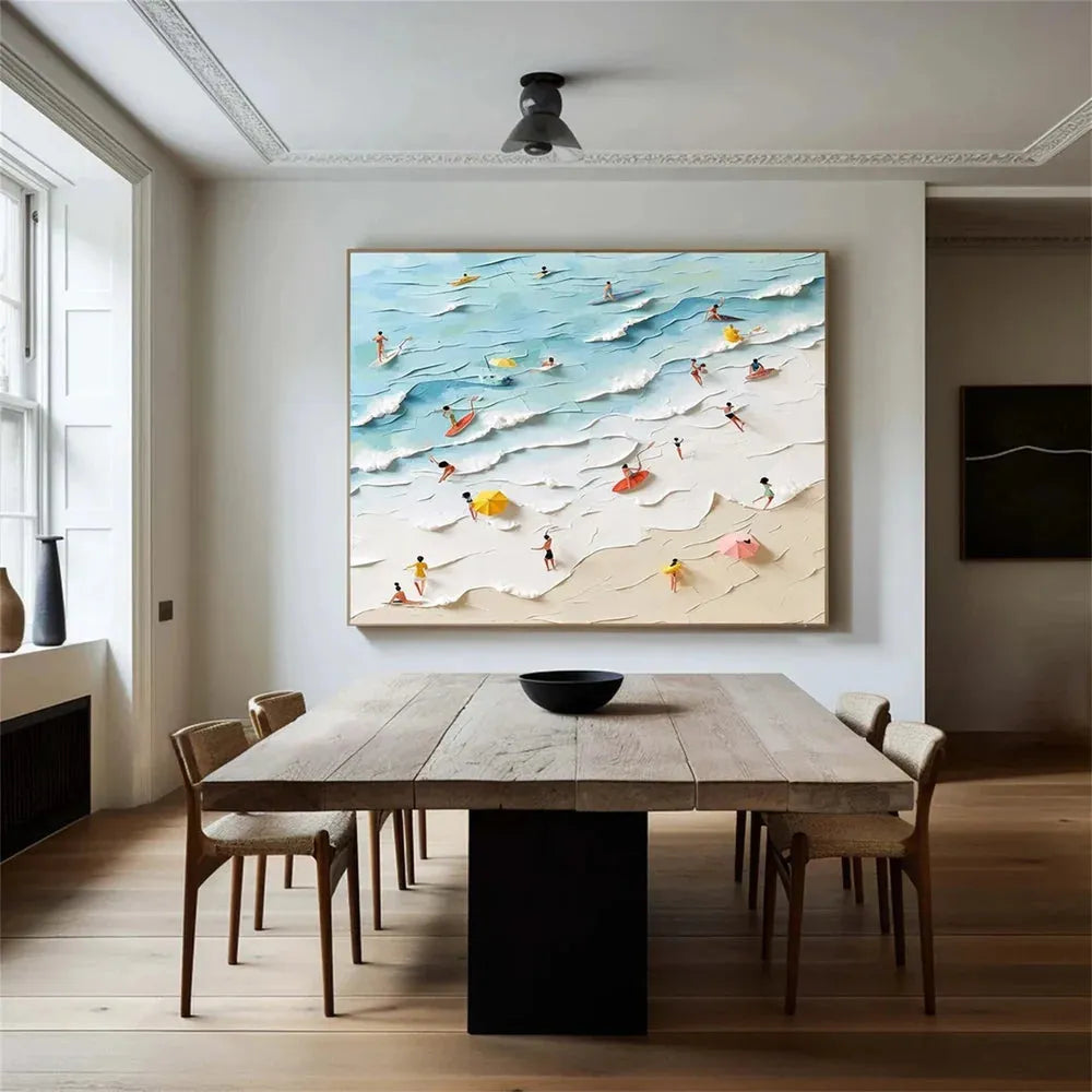 Ocean And Sky Textured Painting Canvas #OS036
