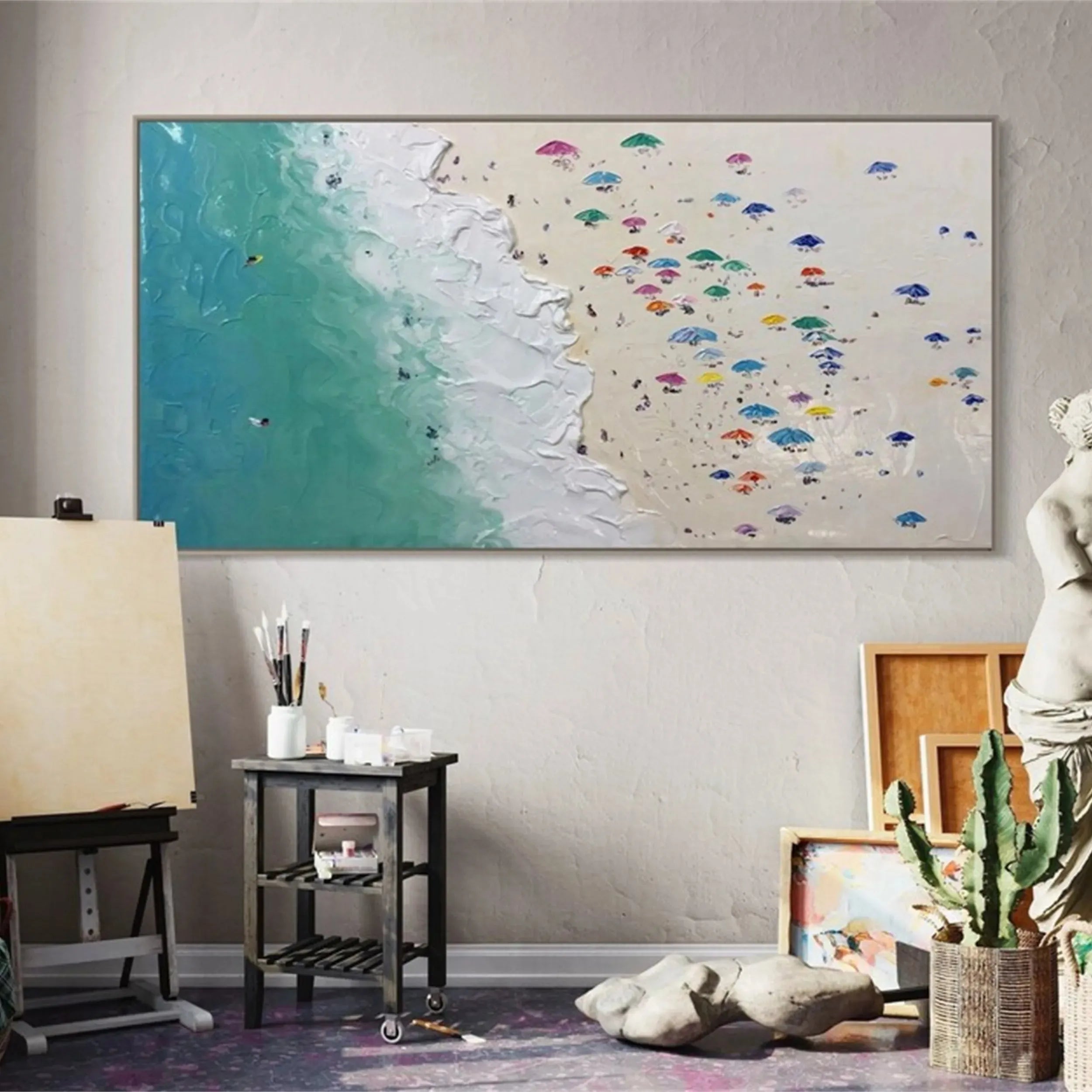 Seascape and Snowy Peak Painting #SP011