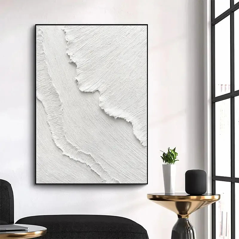 White Minimalist Textured Painting Canvas #MM026