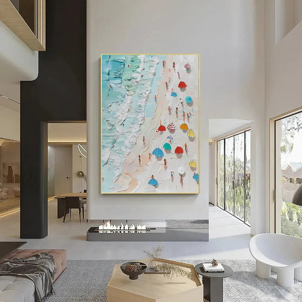 Ocean And Sky Textured Painting Canvas #OS030