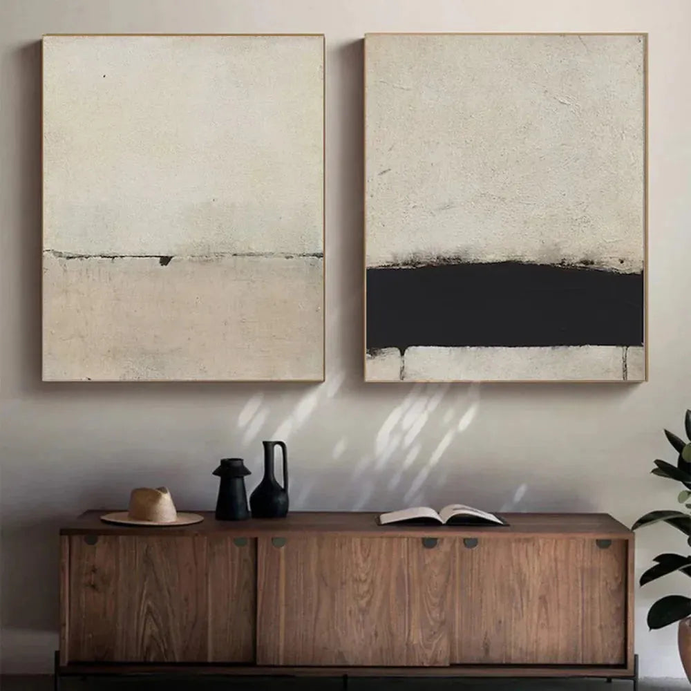 Beige Wabi Sabi Canvas Art Set of 2 #WS046