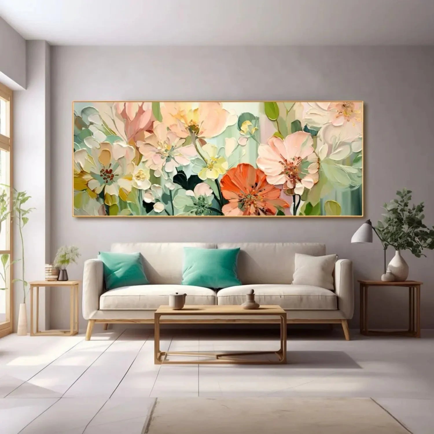 Colorful Flower Textured Painting Canvas #FP053