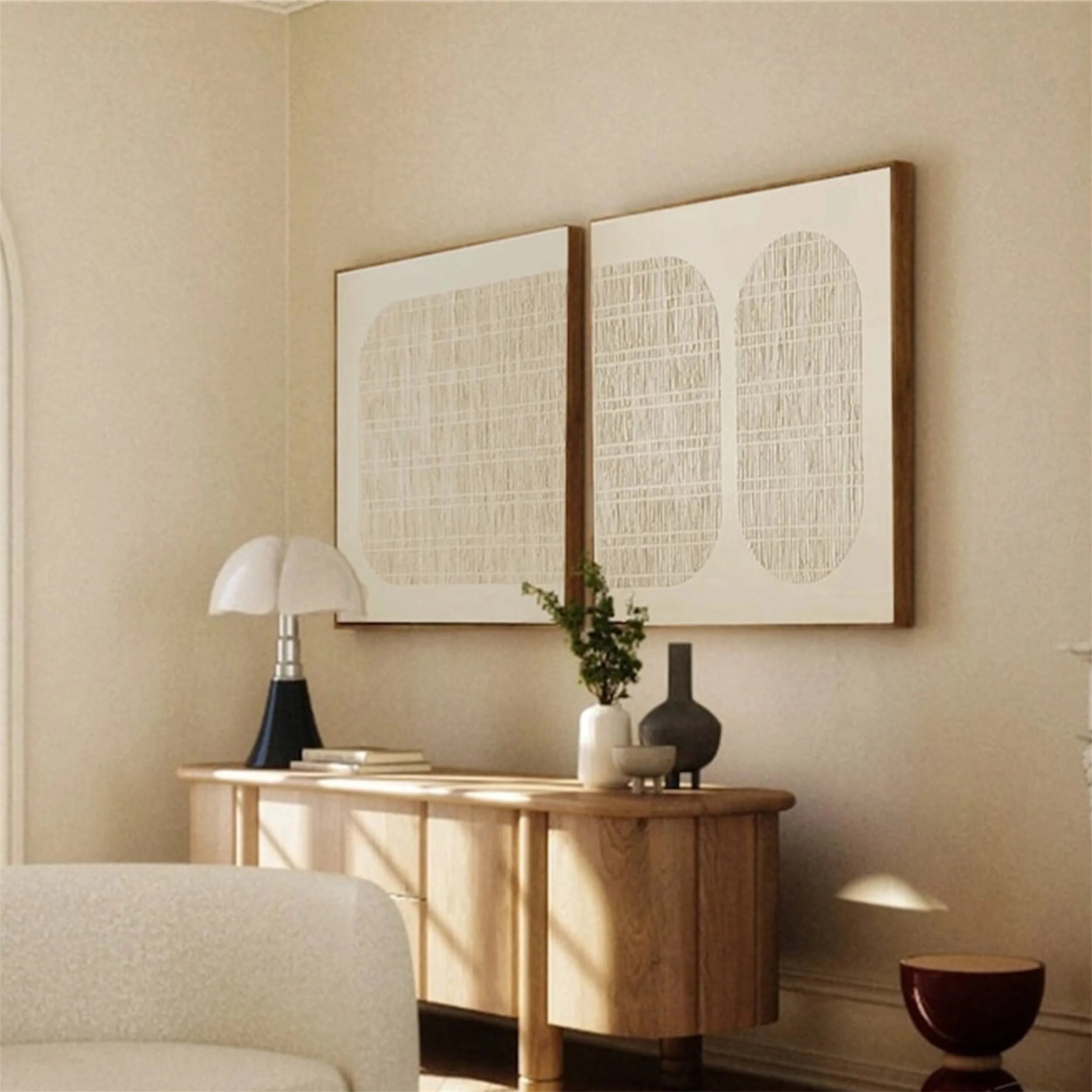 Beige & Brown Abstract Set of 2 #BB088