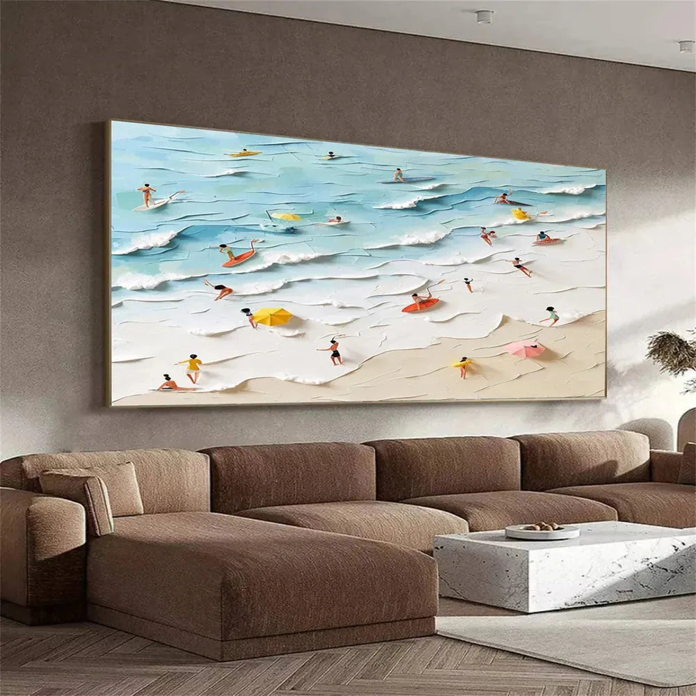 Ocean And Sky Textured Painting Canvas #OS036