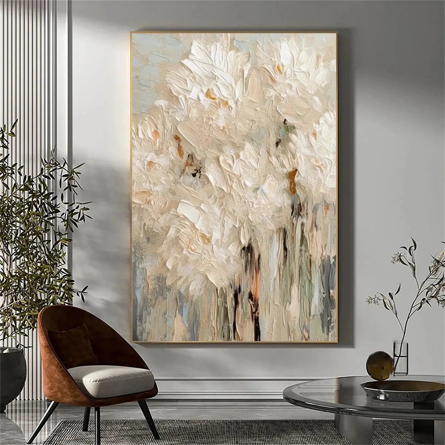 Flower And Tree Abstract Texture Canvas Art #FT 221