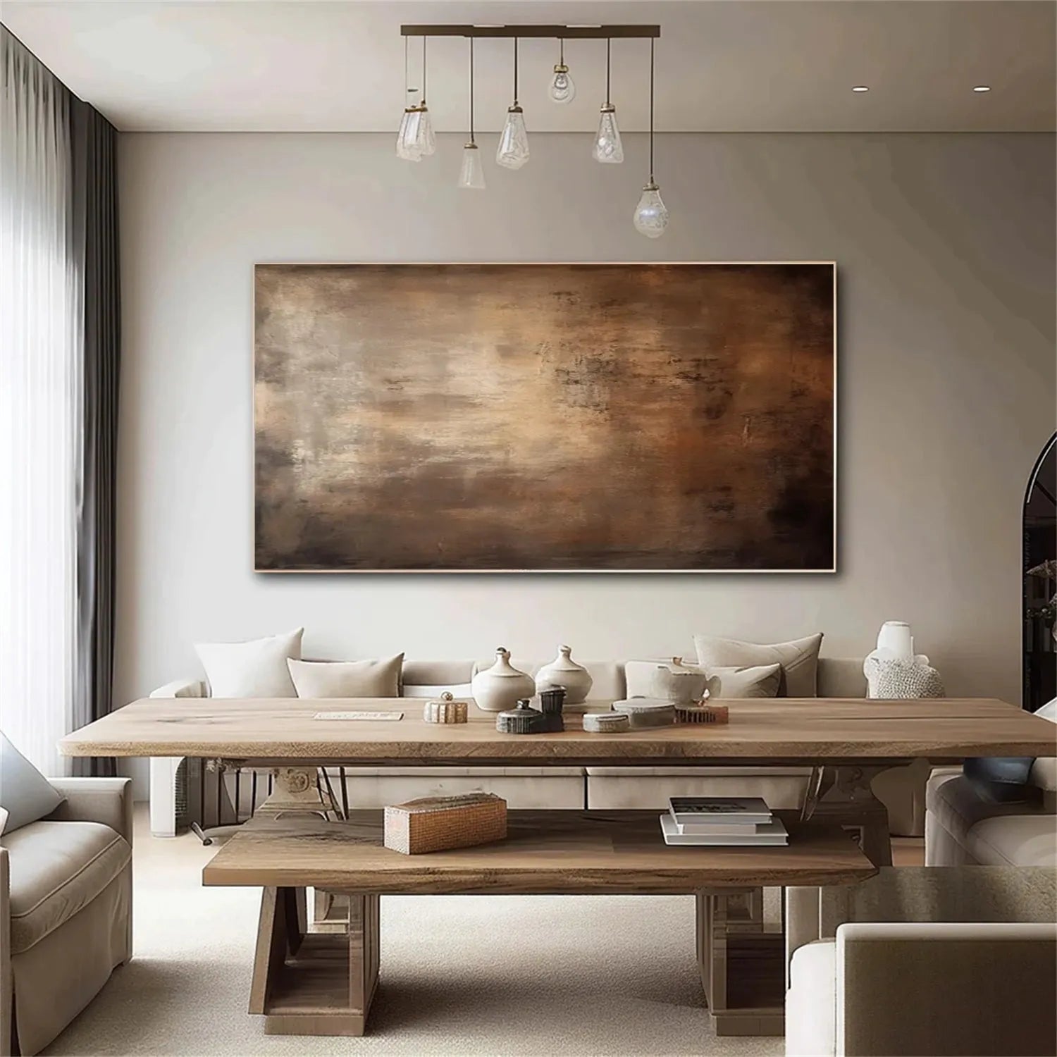 Brown Abstract Canvas Wall art #AP215