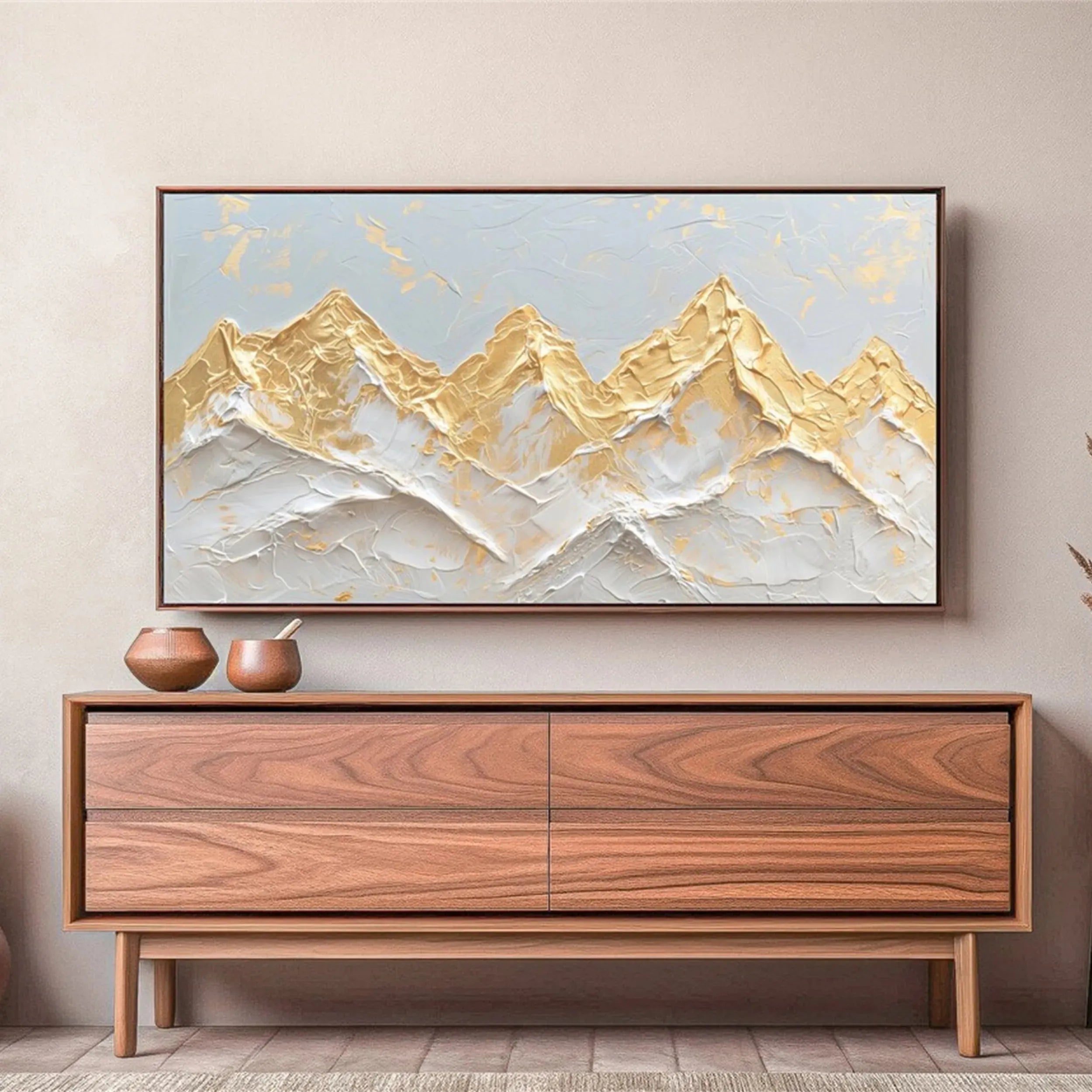 Mountain Landscape Abstract Textured Wall Art #MM198