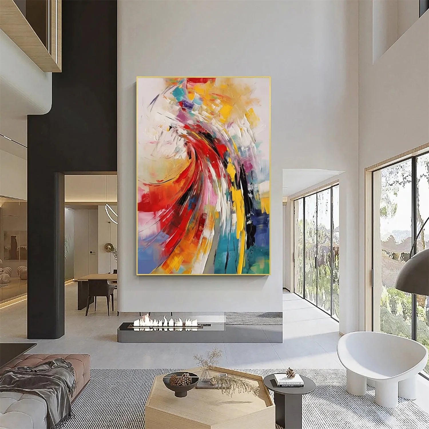 Colorful Abstract Textured Painting Canvas #AT039