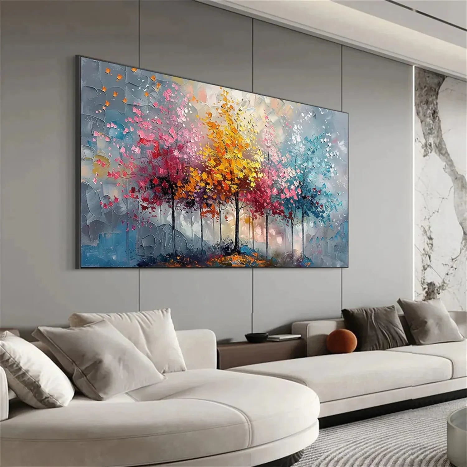 Colorful Tree Textured Painting Canvas #TP010