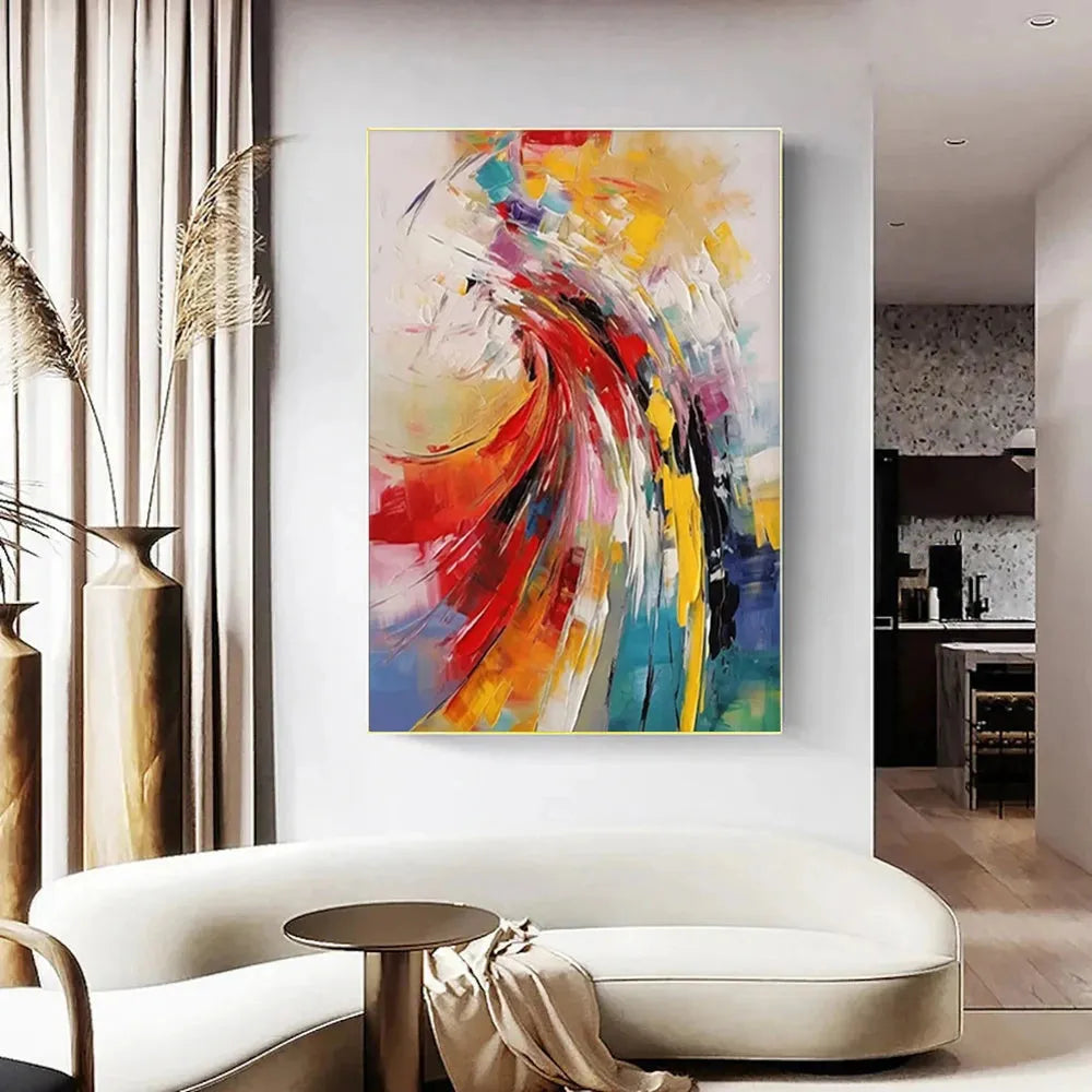 Colorful Abstract Textured Painting Canvas #AT039