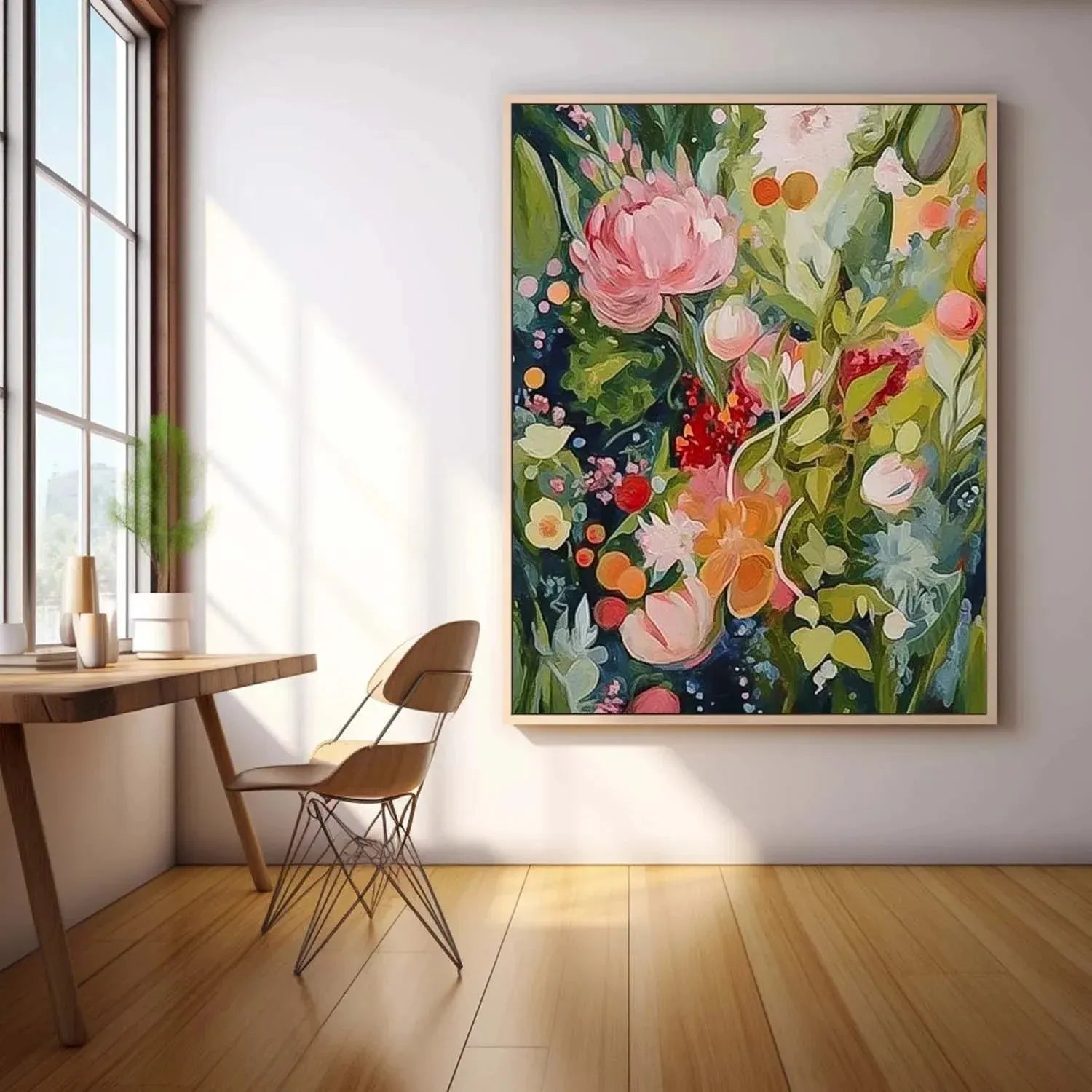Colorful Flower Textured Painting Canvas #FP026