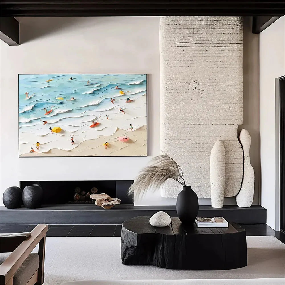 Ocean And Sky Textured Painting Canvas #OS036