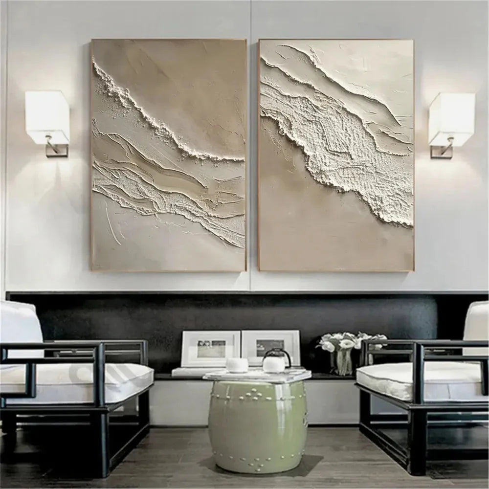 Ocean Textured Painting Canvas Set of 2 #OP028