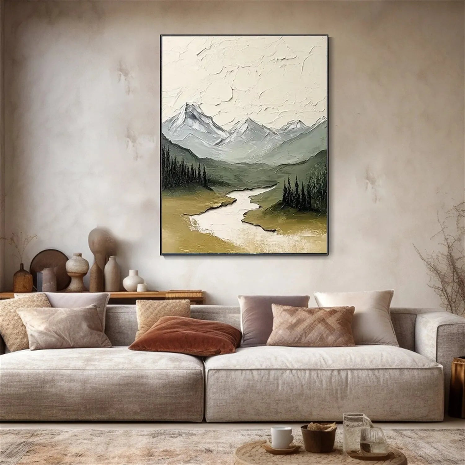 Colorful Mountain Textured Abstract Painting #MT044