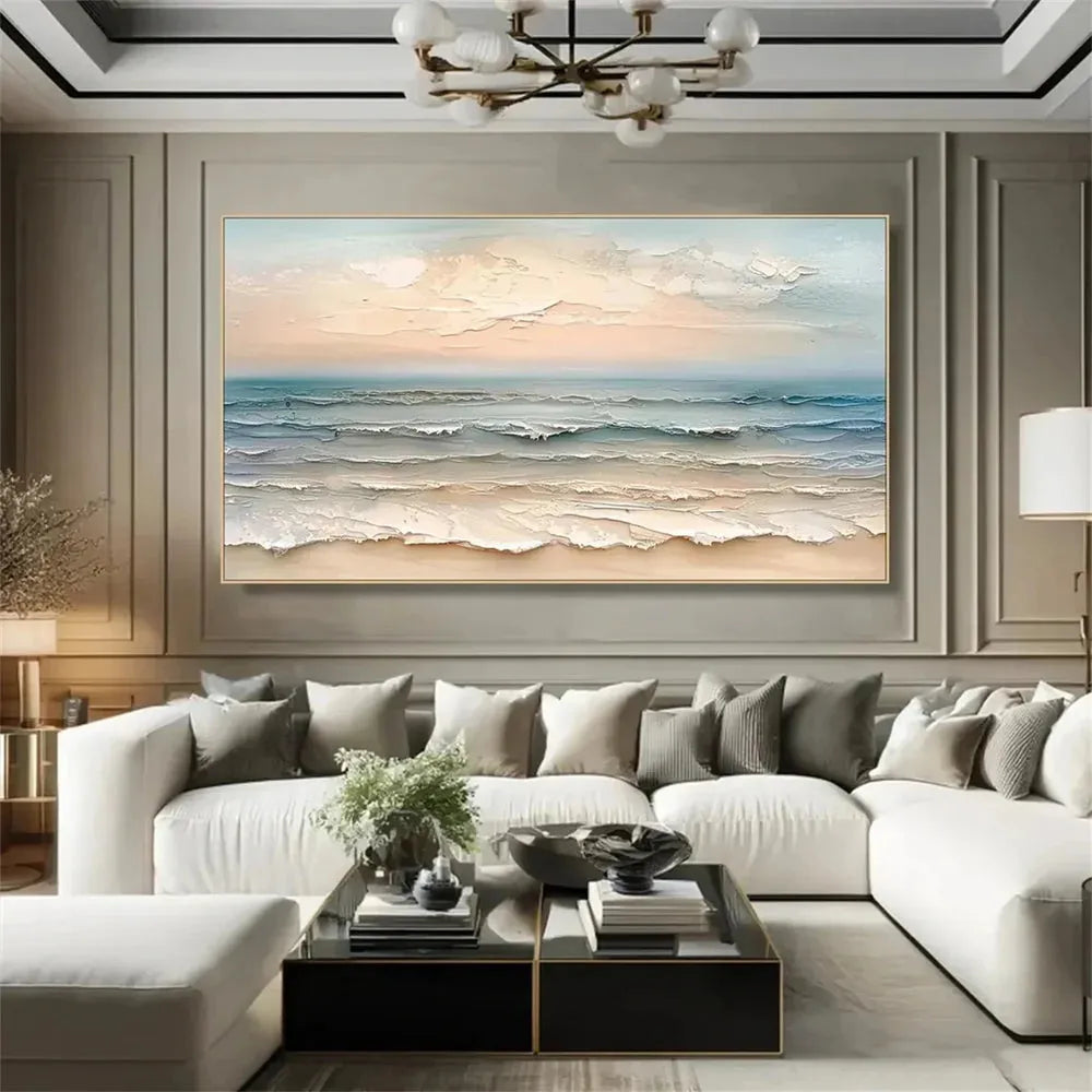 Ocean And Sky Textured Painting Canvas #OS027