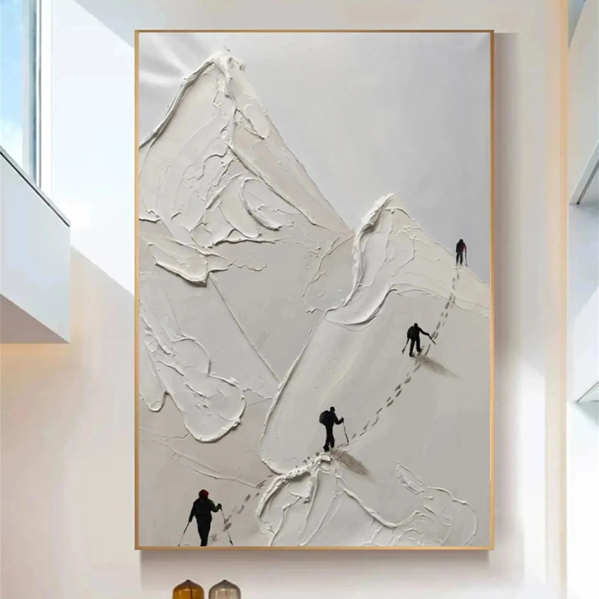 Skiing Sport Art Textured Painting Canvas #MM233