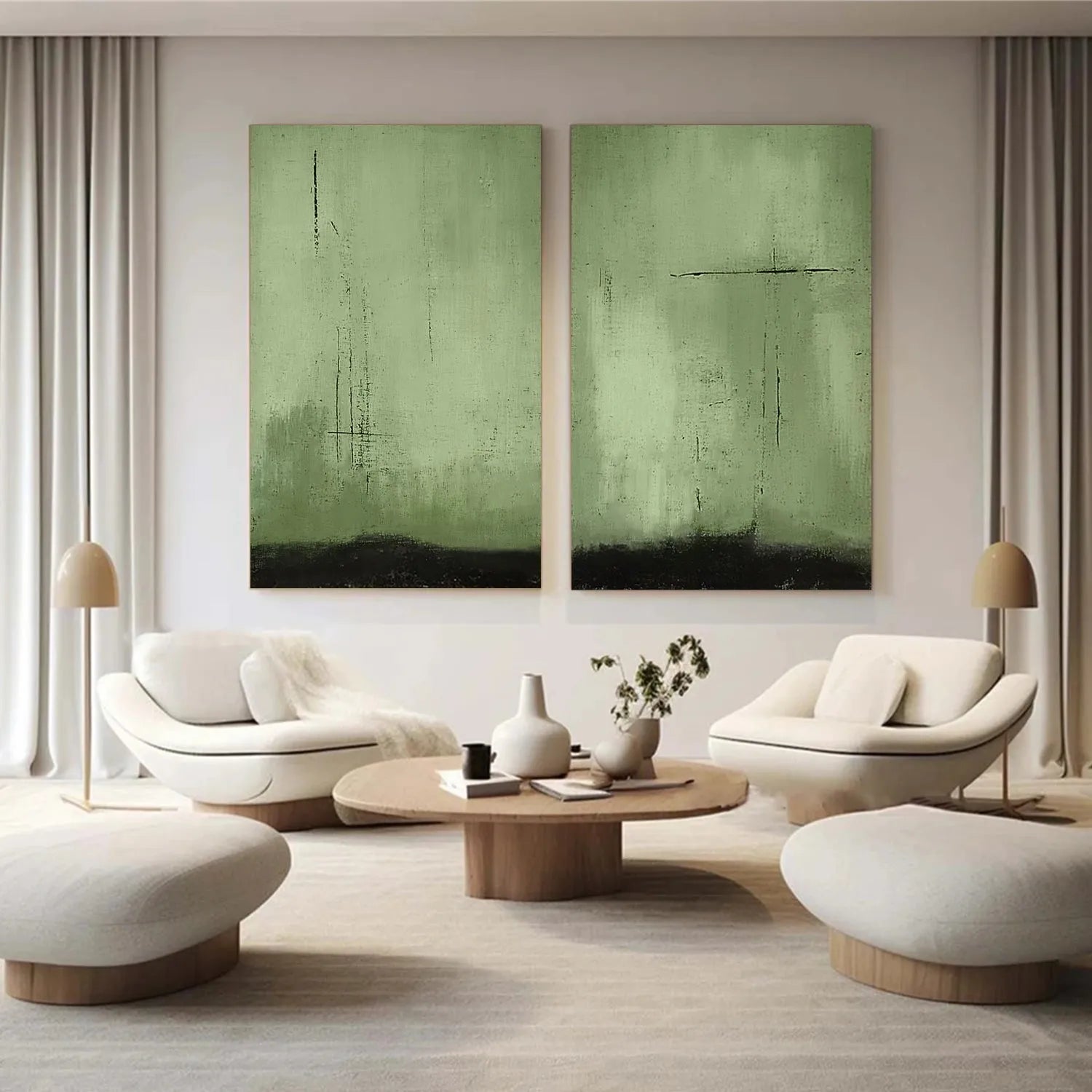 Abstract Painting Canvas Set of 2 #AP157