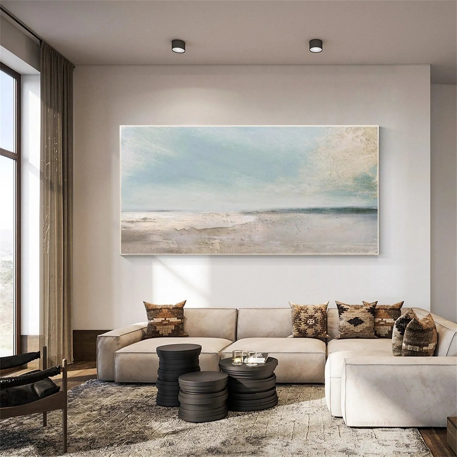 Ocean And Sky Abstract Wall Art #OS073