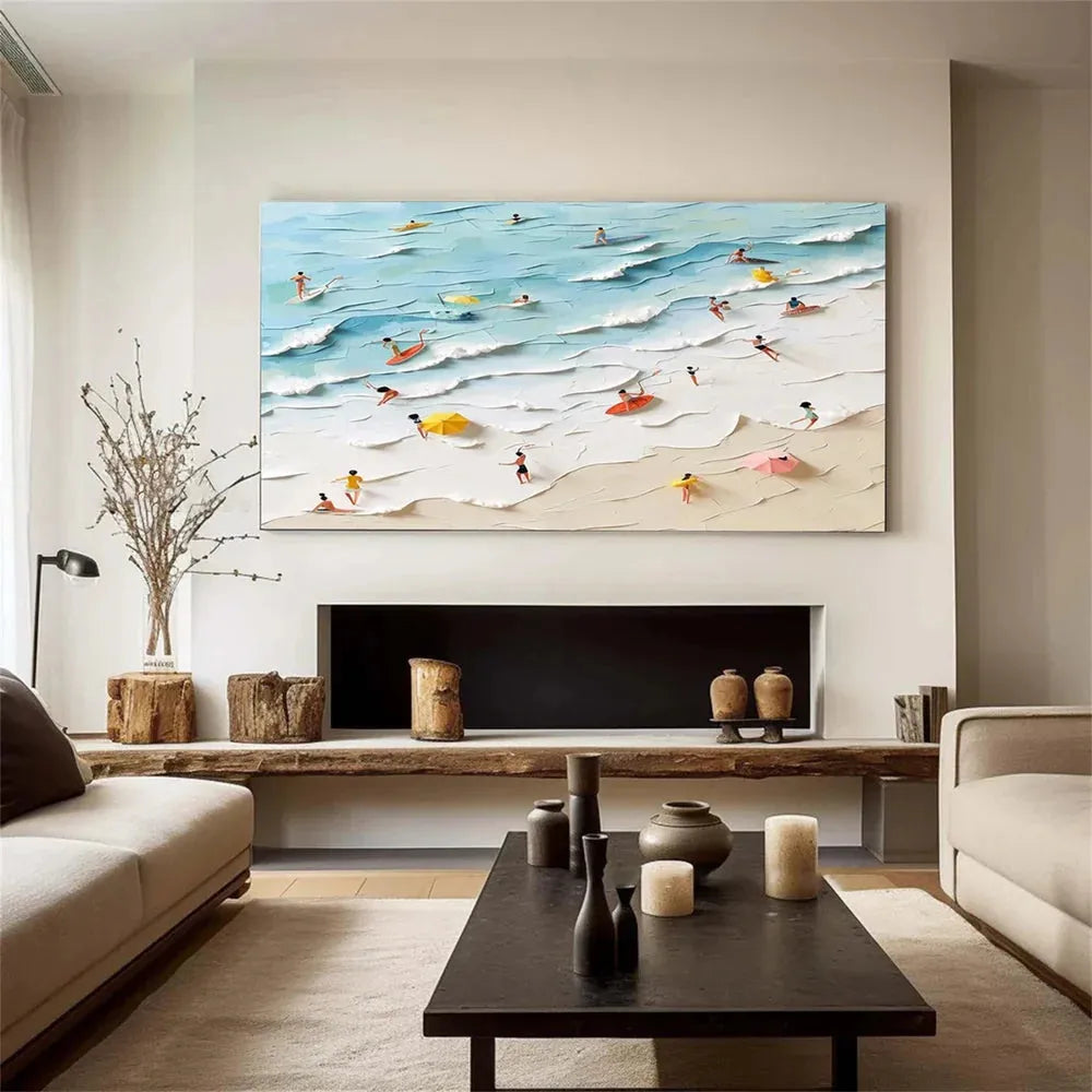 Ocean And Sky Textured Painting Canvas #OS036