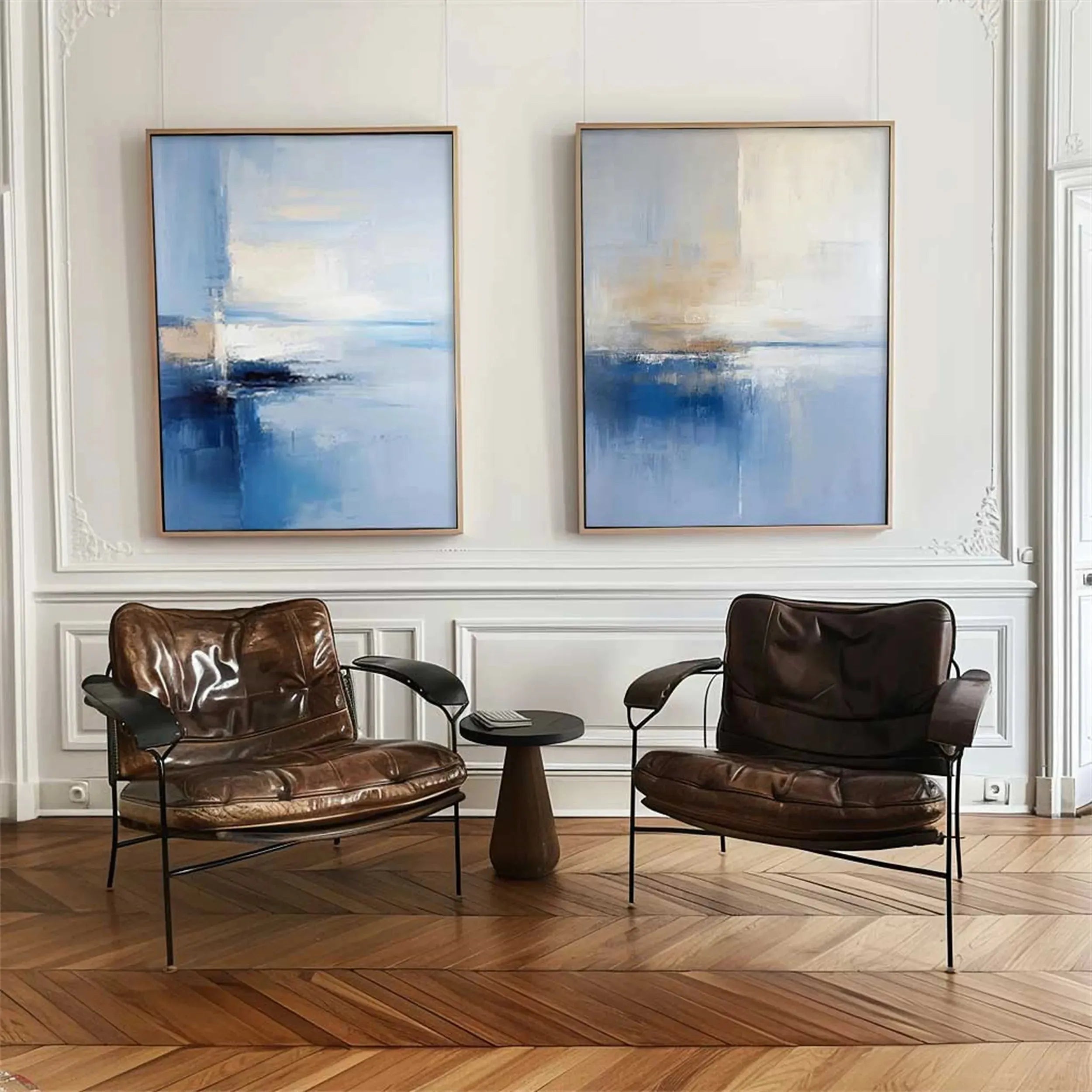 Blue & Green Abstract Set of 2#BG076