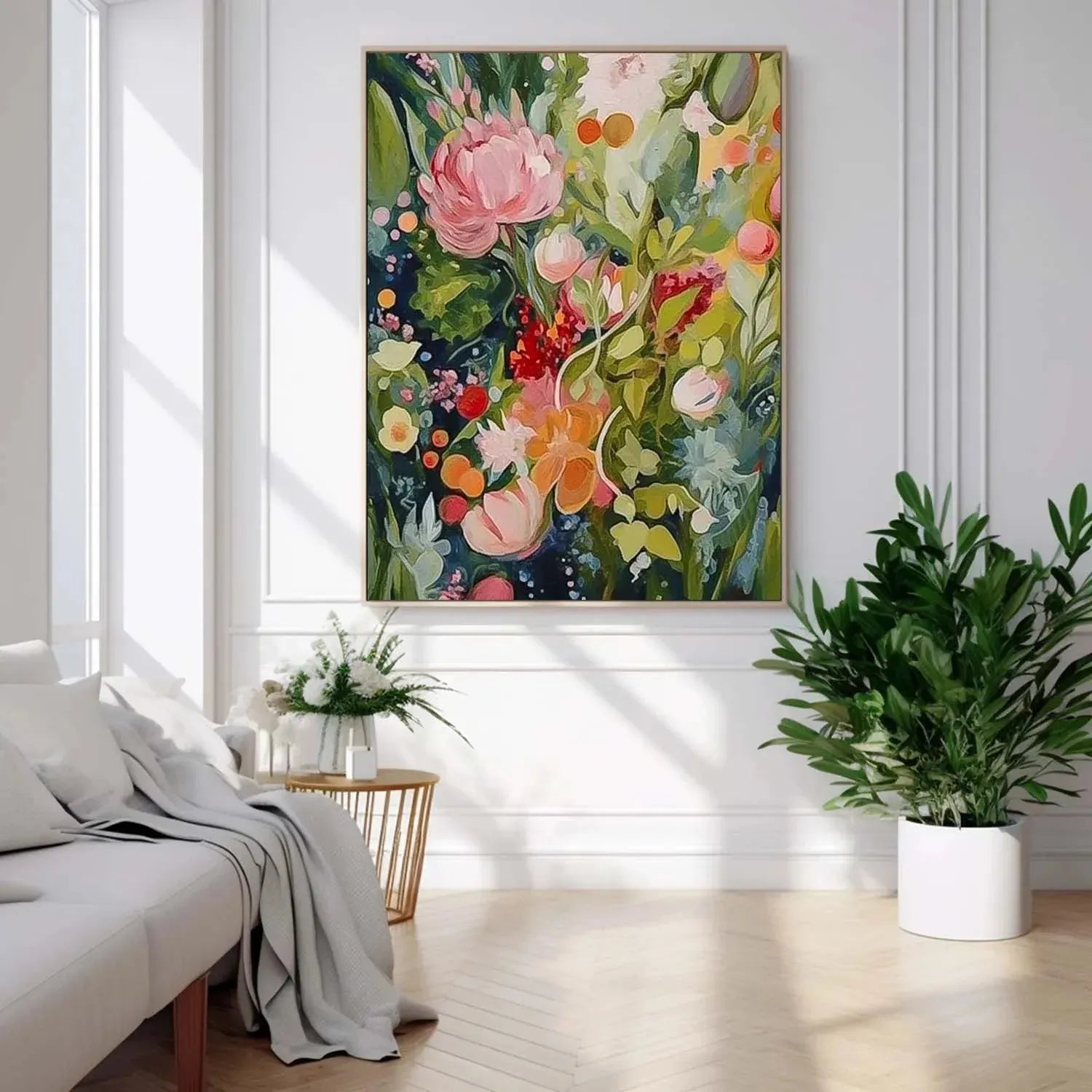 Colorful Flower Textured Painting Canvas #FP026