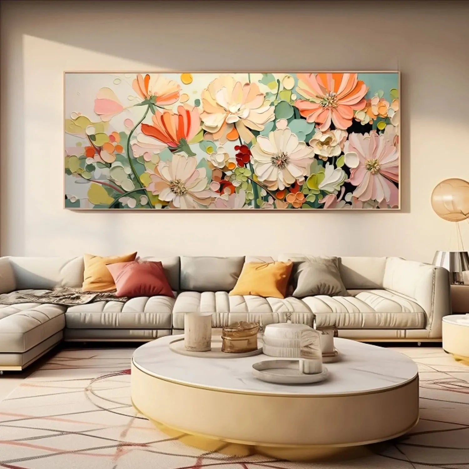 Colorful Flower Textured Painting Canvas #FP052