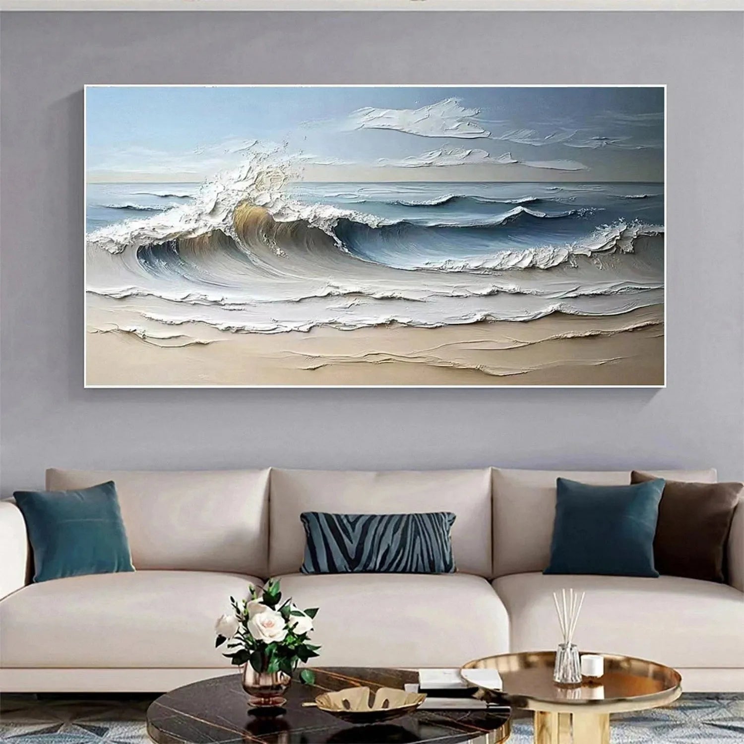 Ocean Textured Painting Canvas #OP021
