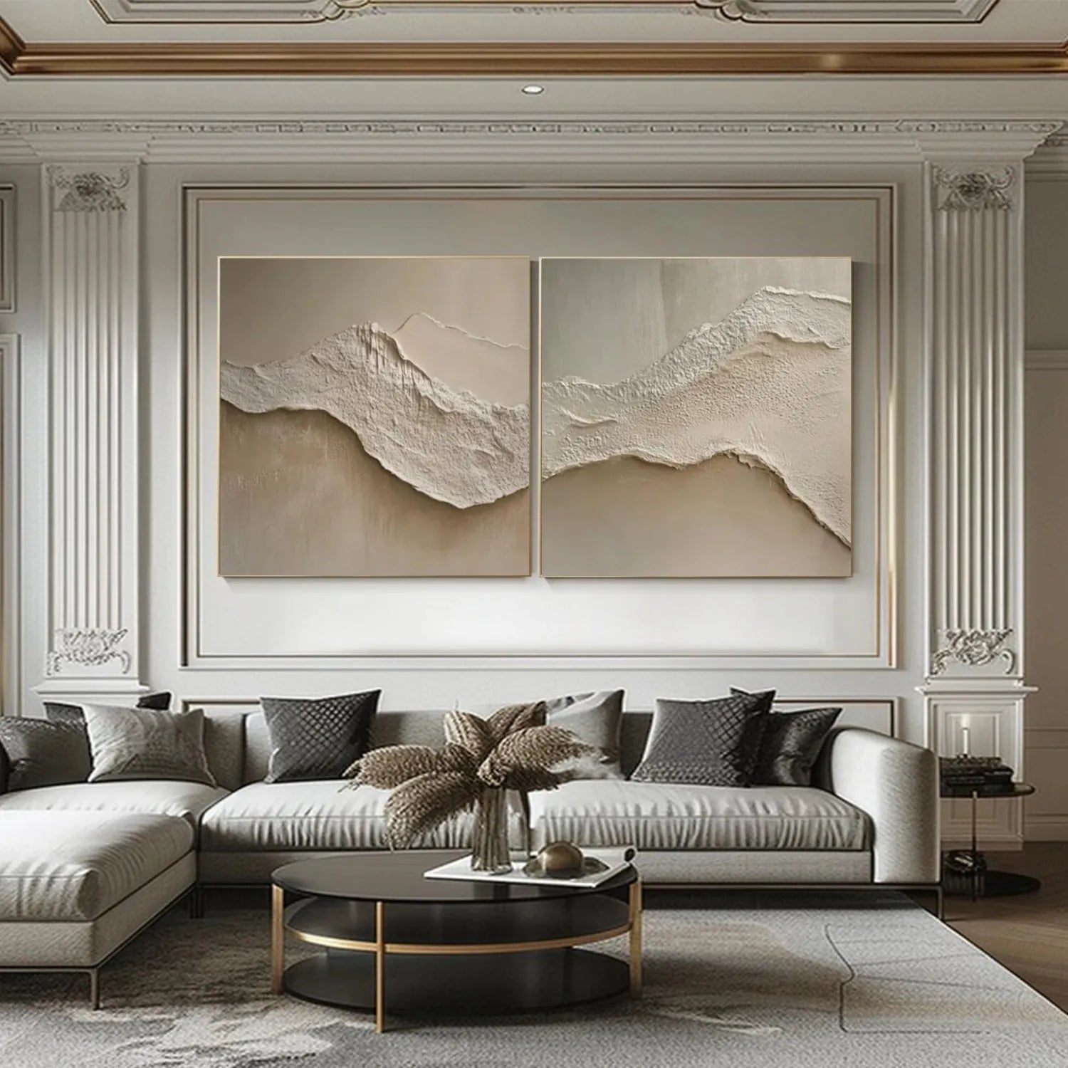 Ocean Abstract Textured Wall Art Set of 2 #OP041