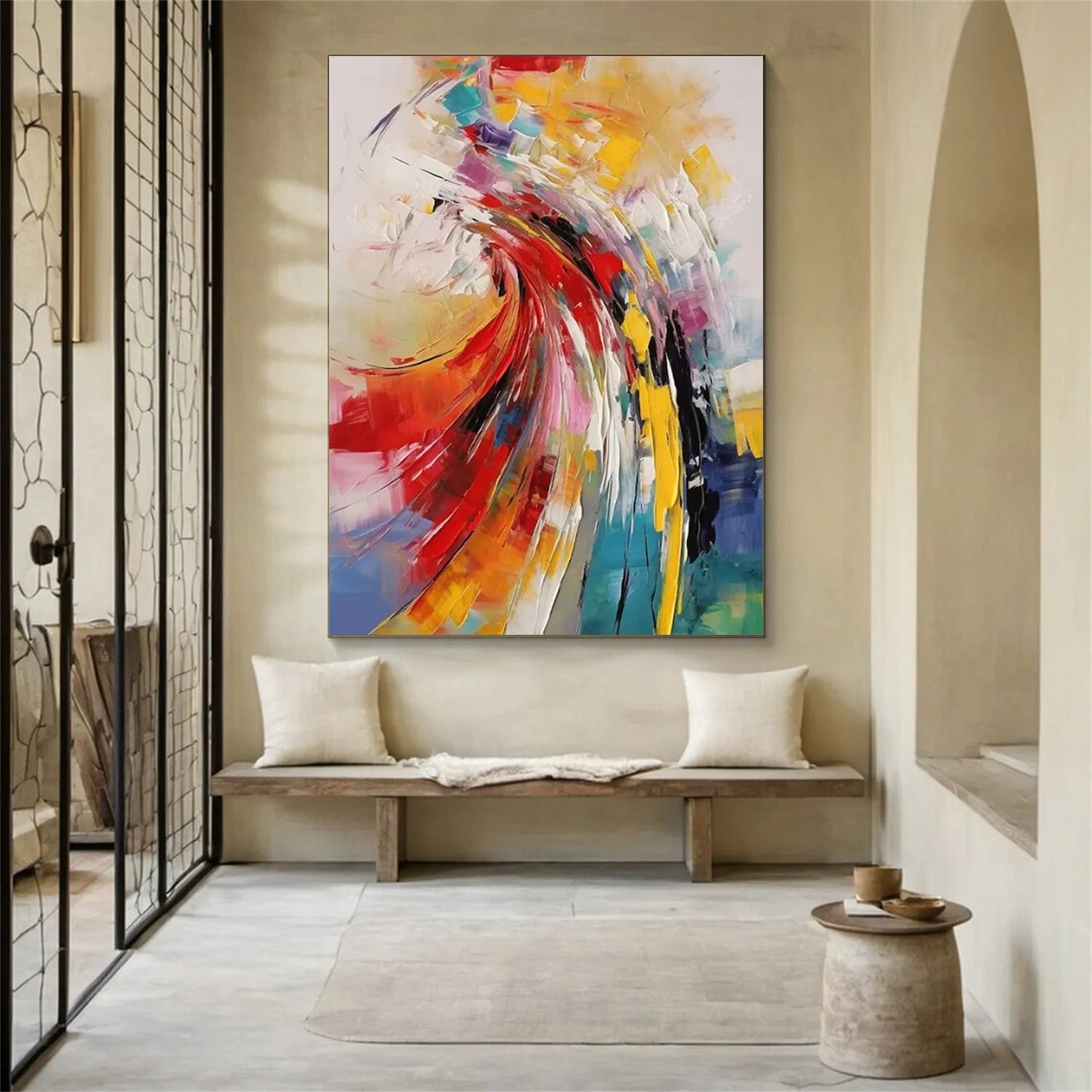 Colorful Abstract Textured Painting Canvas #AT039