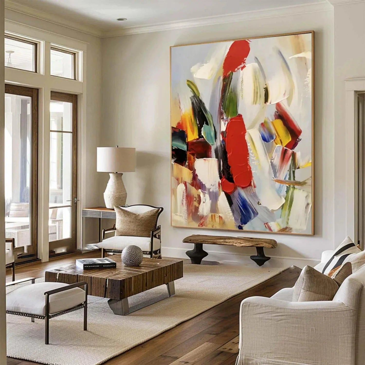 Colorful Abstract Textured Painting Canvas #AT095