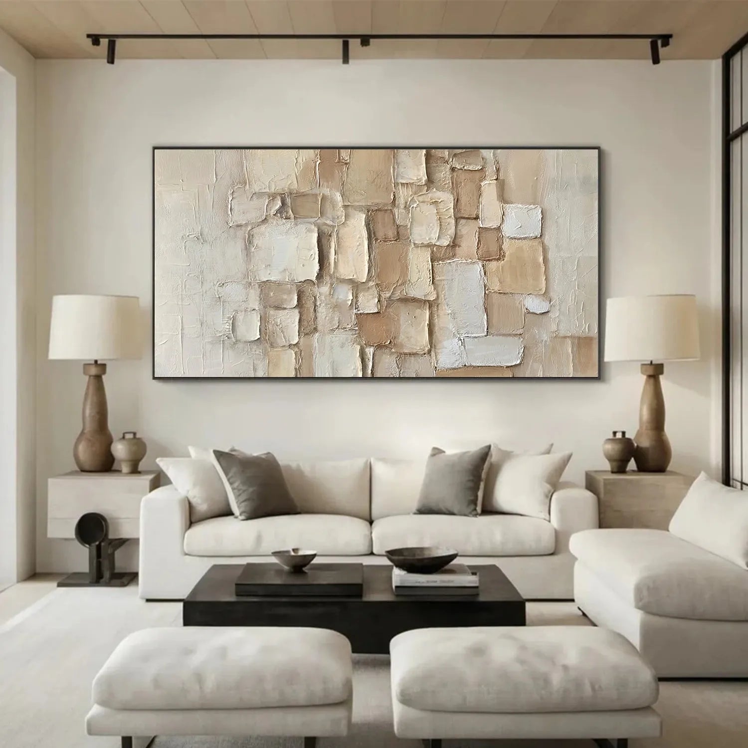 Beige Abstract Textured Wall Art #AB 575