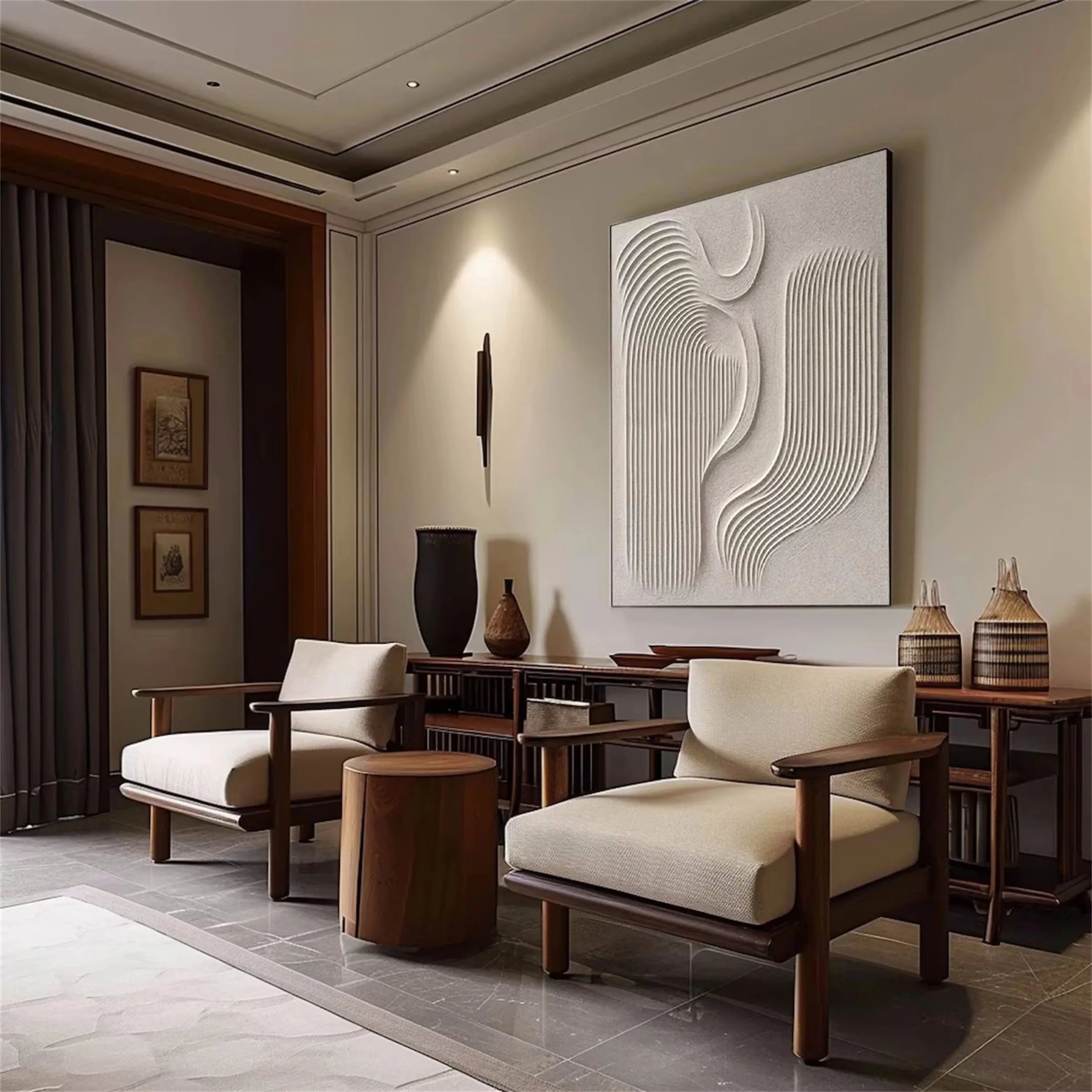 Beige & Brown Abstract #BB068