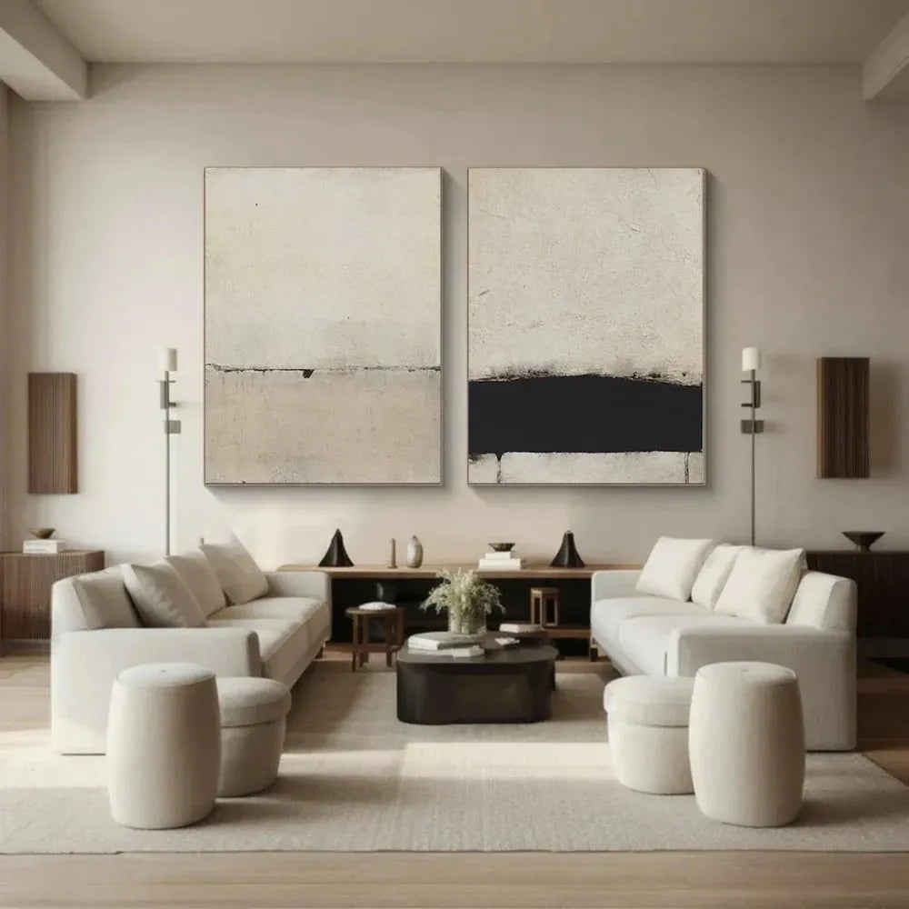 Beige Wabi Sabi Canvas Art Set of 2 #WS046