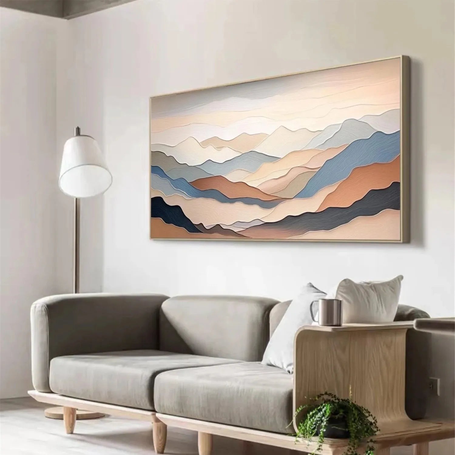 Abstract Mountain Textured Canvas Art #MO023