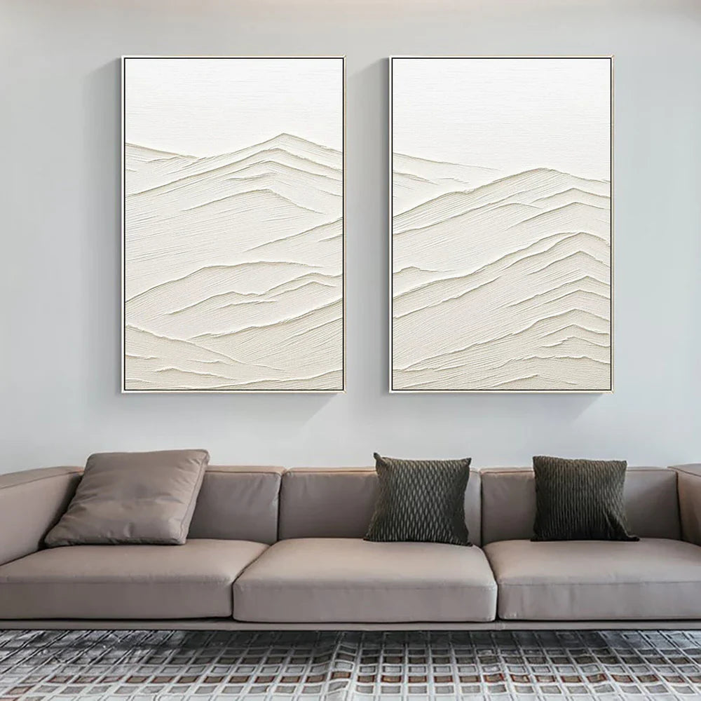 Plaster Art Minimalist Textured Paintings Set of 2 #MM079