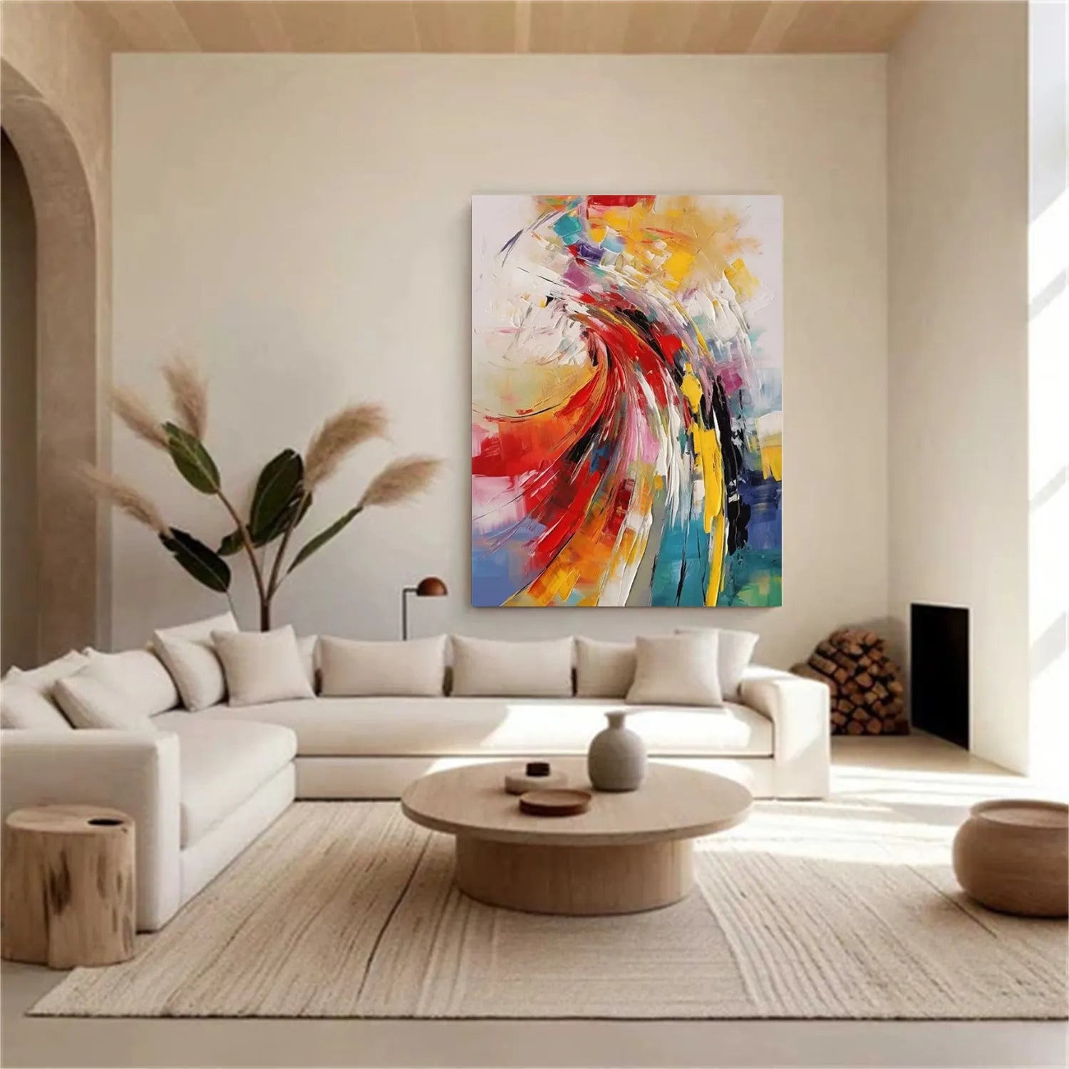 Colorful Abstract Textured Painting Canvas #AT039