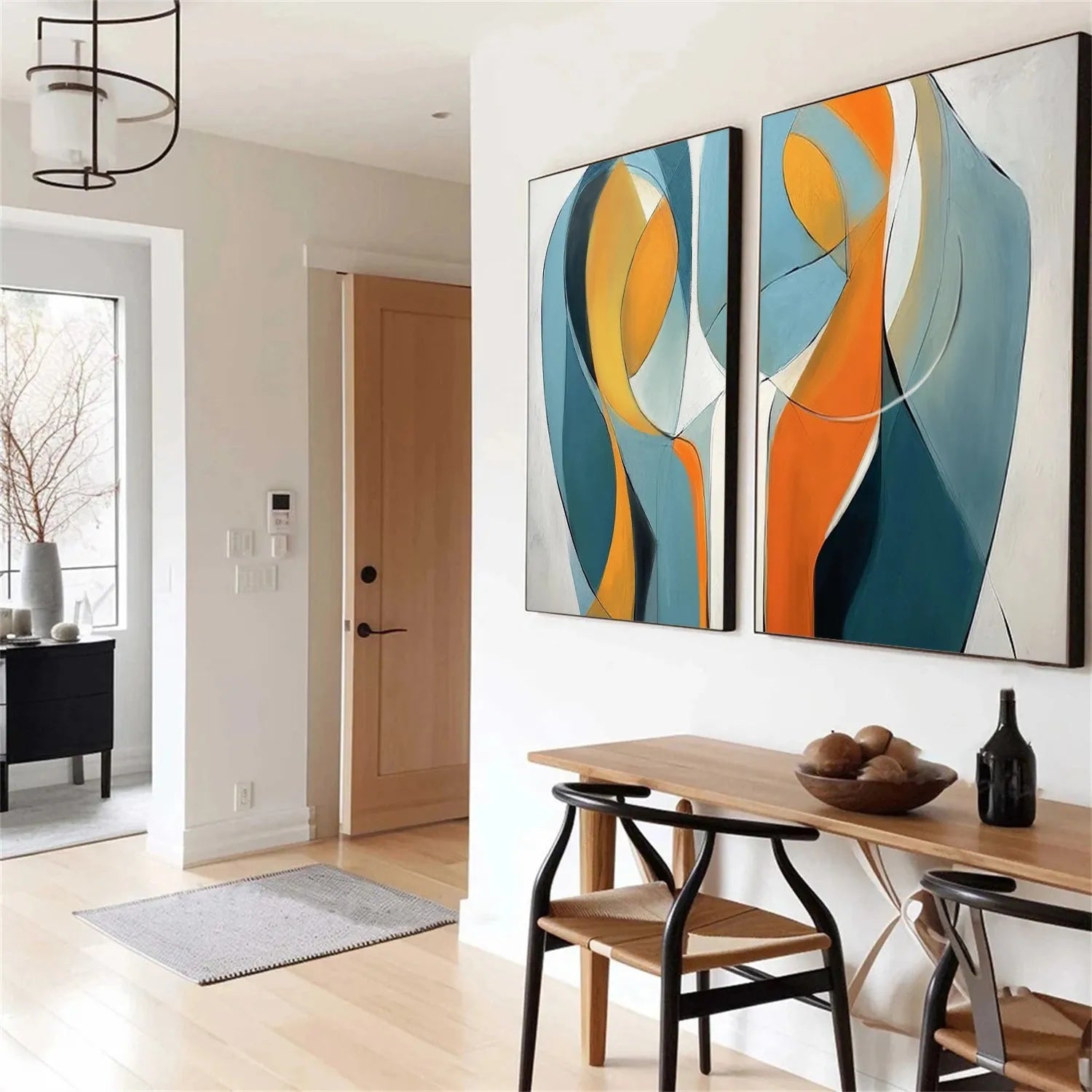 Contemporary Abstract Minimalist Set of 2 Wall Art #CW037