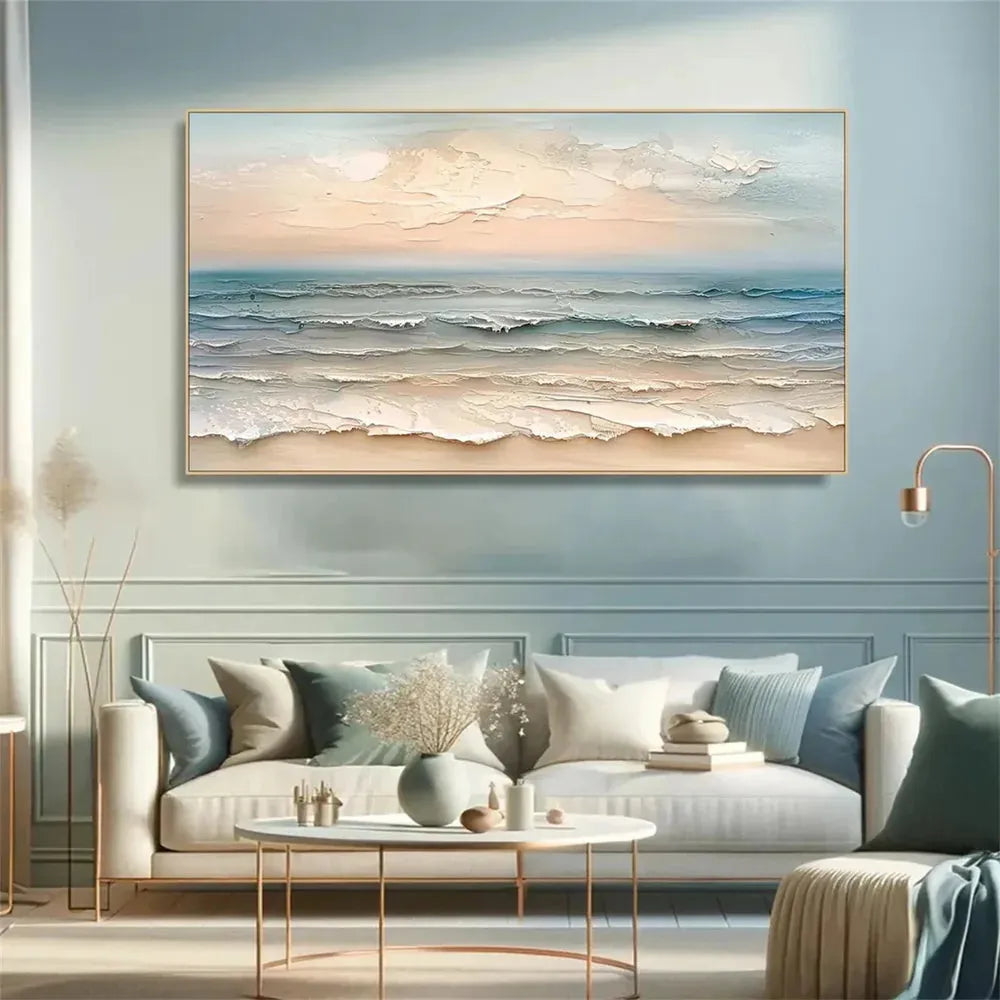 Ocean And Sky Textured Painting Canvas #OS027