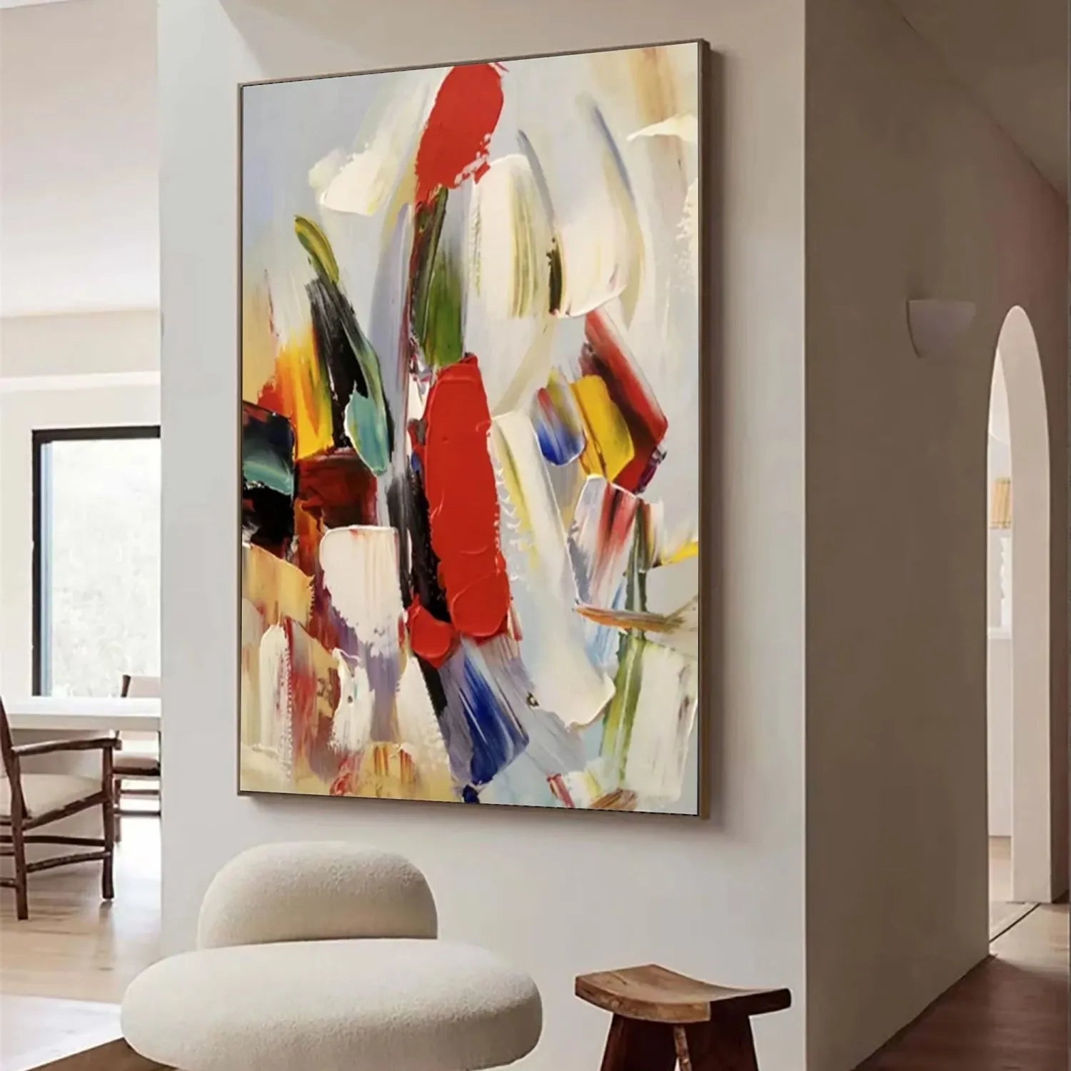 Colorful Abstract Textured Painting Canvas #AT095