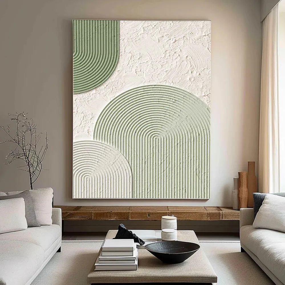Green Minimalist Textured Painting Canvas #MT090